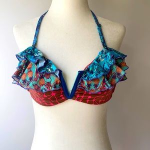 Strapless ( or halter) tropical bikini top